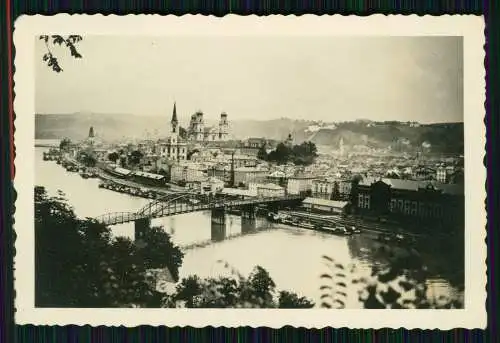 2x Foto Passau in Niederbayern Donaul Brücke, Panorama 1939