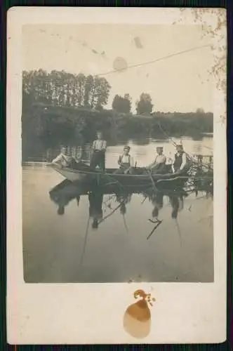 5x Foto 1. WK Soldaten an der Somme Frankreich 1915 im Boot