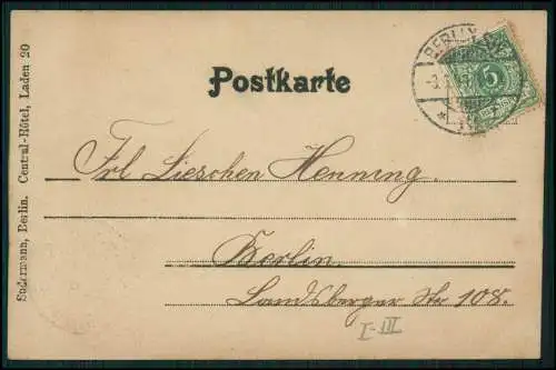 Foto AK Dame Portrait 1899 gelaufen Berlin Central Hotel Laden