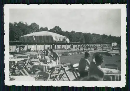3x Foto u. AK Heilbronn am Neckar Hotel Falken und Badeanstalt Freibad 1940