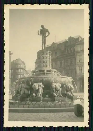 3x Foto Liberec Reichenberg Stadt Rathaus mit Brunnen Adolf Hitler-Platz 1939