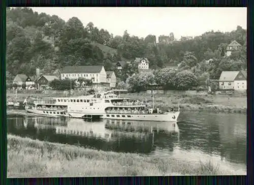 2x Foto Ernst Thälmann Dampfer in Rathen u. Bad Schandau VEB Schiffswerft Roßlau