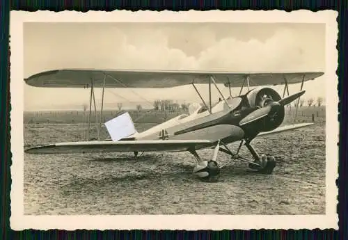 Foto Heinkel He 72 Kadett Schul und Reiseflugzeug Doppeldecker Propellermaschine