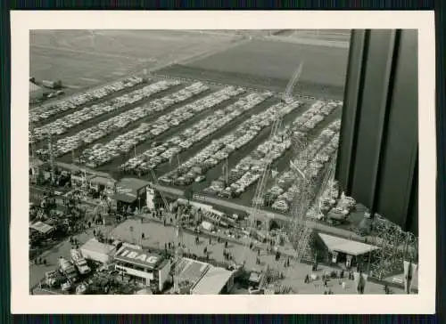 2x Foto Industrie Messe Hannover 1957 Rheinstahl Stahlwerke und vom Hermesturm