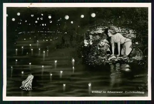 6x Foto AK Bad Wildbad Schwarzwald Hotel Quellenhof Enzpartie Beleuchtung uvm.