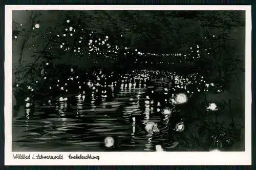 6x Foto AK Bad Wildbad Schwarzwald Hotel Quellenhof Enzpartie Beleuchtung uvm.