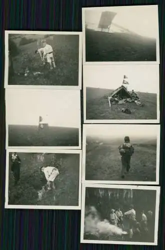 15x Foto 4x3cm Junge Jungs Wandern mit Rucksack und Zelt auch Segelflugzeug uvm.