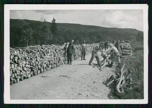 8x Foto Soldaten der Wehrmacht Arbeit mit Holz Baumstämme Wasserinnen bauen uvm.