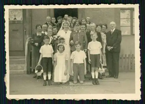 6x Foto Soldat der Wehrmacht Hochzeit Braut Bräutigam Blumen-Kinder uvm. 1941