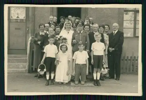 6x Foto Soldat der Wehrmacht Hochzeit Braut Bräutigam Blumen-Kinder uvm. 1941