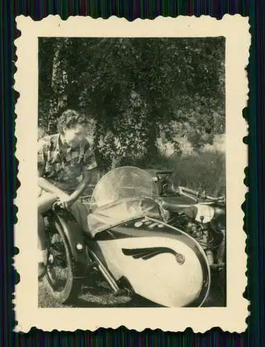 2x Foto EMW R 35 Motorrad Gespann Krad Eisenacher Motorenwerke ? oder BMW R 35