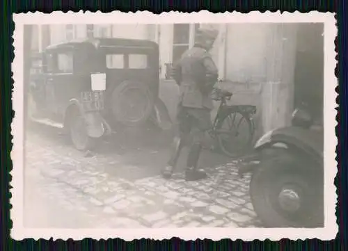 9x Foto Soldaten Wehrmacht Vormarsch Frankreich Kriegszerstörung info Rückseite