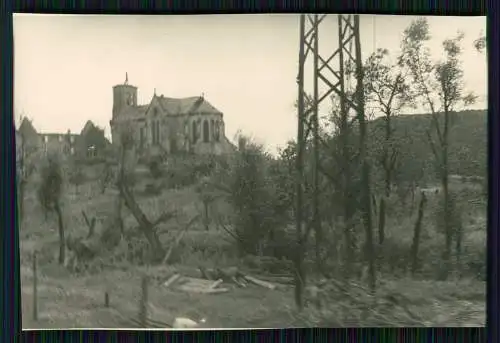 1. WK Belgien Frankreich aus Zug Fotografiert Kirche Kriegszerstörung 1916-18