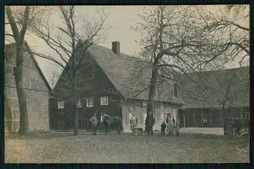 Foto AK Nördliches Ruhrgebiet Haltern ? Bauernhof Tiere Bauer Bäuerin Kind 1936