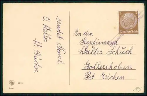 Foto AK Glückwunsch Konfirmation Konfirmand - Landpoststempel Westerwald 1934-36