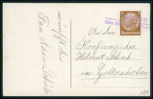 Foto AK Glückwunsch Konfirmation Konfirmand - Landpoststempel Westerwald 1934-36