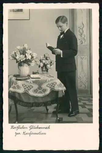 Foto AK Glückwunsch Konfirmation Konfirmand - Landpoststempel Westerwald 1934-36