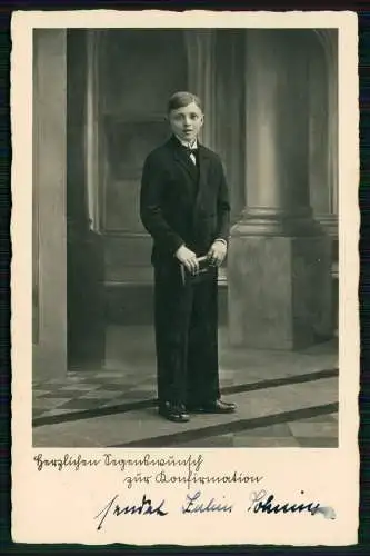 Foto AK Glückwunsch Konfirmation Konfirmand - Landpoststempel Westerwald 1934-36