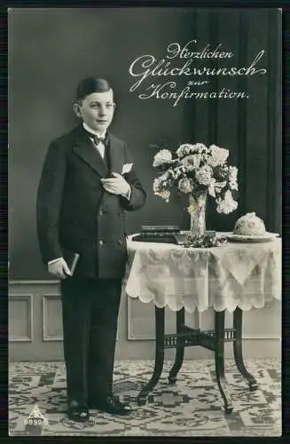 Foto AK Glückwunsch Konfirmation Konfirmand - Landpoststempel Westerwald 1934-36