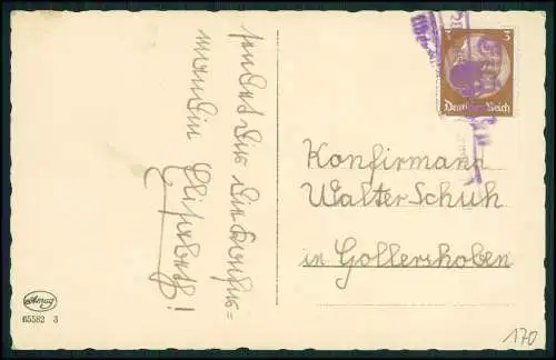 Foto AK Glückwunsch Konfirmation Konfirmand - Landpoststempel Westerwald 1934-36