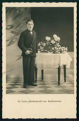 Foto AK Glückwunsch Konfirmation Konfirmand - Landpoststempel Westerwald 1934-36