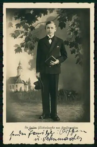 Foto AK Glückwunsch Konfirmation Konfirmand - Landpoststempel Westerwald 1934-36