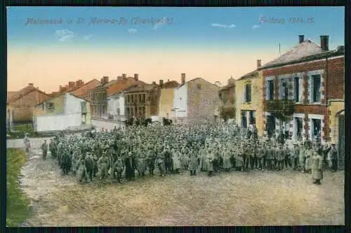 AK 1. WK zerstörte Ort St. Marie-a-Py Frankreich Feldzug 1914/15 viele Soldaten