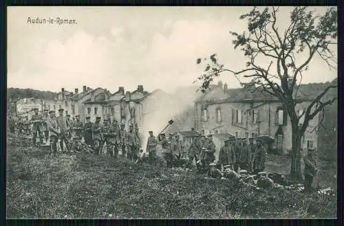 AK 1. WK Audun-le-Roman Welsch-Oth deutsche Soldaten Kriegszerstörung