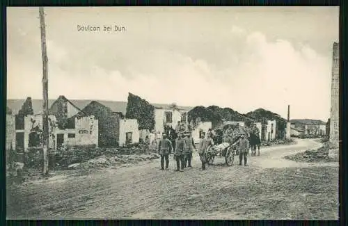 AK 1. WK Doulcon bei Dun an der Maas Meuse deutsche Soldaten