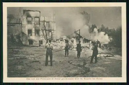 AK 1. WK Saint-Souplet-sur-Py Ruines Grande Guerre Brand Trümmer