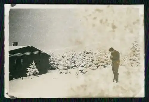 15x Foto Soldaten Wehrmacht Luftwaffe Weihnachten Baracke Winter viel Schnee