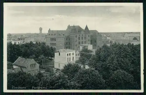 2x AK Elmshorn in Holstein Panorama Wasserturm und Bismarckschule 1933 gelaufen