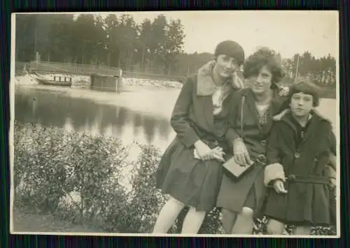 4x Foto Damen Mädchen Zöpfe 1938 mit Bus Omnibus IZ-2263 Rheinprovinz Düsseldorf