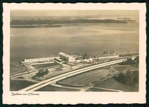 Foto AK Rasthaus am Chiemsee Fliegeraufnahme Eröffnet am 27. August 1937