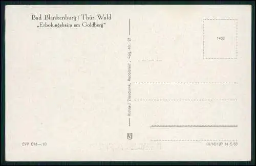 AK Bad Blankenburg Thüringer Wald Erholungsheim am Goldberg