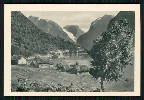12x alte Foto Norwegen Norge diverse Ansichten mit Beschreibung Rückseite