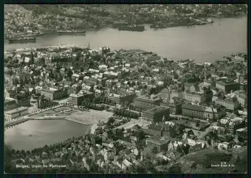 3x alte Foto AK Ansichtskarte Bergen Norwegen diverse Ansichten um 1940