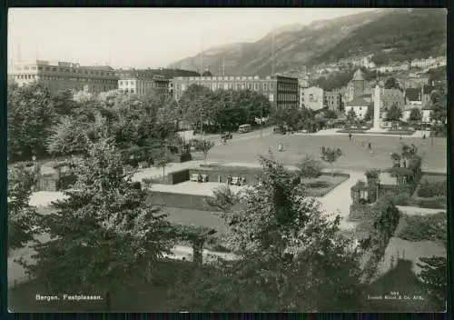 3x alte Foto AK Ansichtskarte Bergen Norwegen diverse Ansichten um 1940