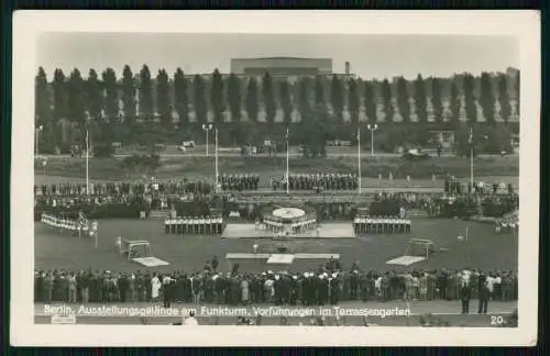 Foto AK Berlin Ausstellungsgelände am Funkturm Vorführungen Terrassengarten 1936