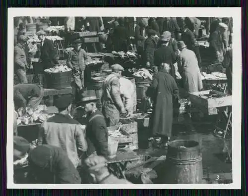 3x Foto und AK Bergen Norwegen Norge Fisketorvet Fischmarkt