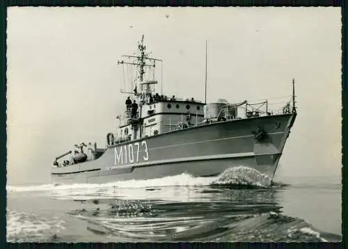 Foto AK Bundesmarine BRD - M 1073 Schleswig - Küsten-Minensuchboot Klasse 320