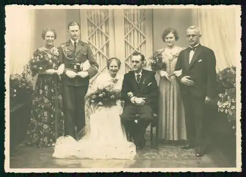 2x Foto 15x10cm Hochzeit Brautpaar als Trauzeuge Soldat Luftwaffe Wehrmacht 1941