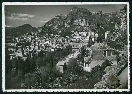 8x Foto AK Taormina Sicilia Sizilien Panoramaansicht von Ortschaft und Umgebung