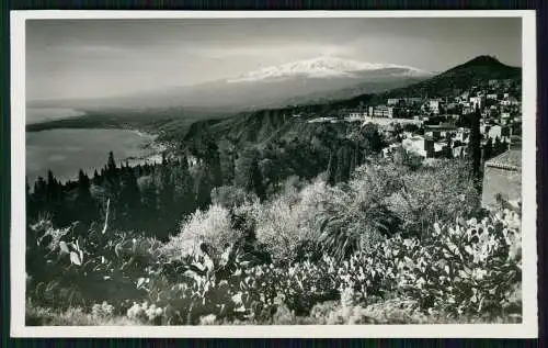 8x Foto AK Taormina Sicilia Sizilien Panoramaansicht von Ortschaft und Umgebung