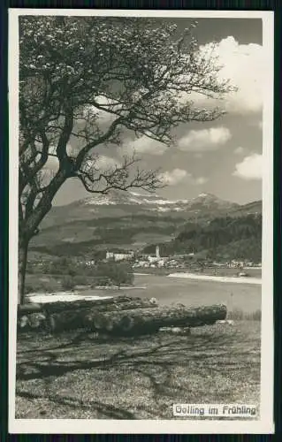 Foto AK Golling an d. Salzach Salzburg Dorf Panorama mit Kirche im Frühling 1934