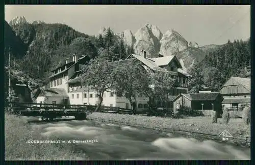 Foto AK Gosau Gmunden im Traunviertel Gasthof Gosauschmied Donnerkogln 1934