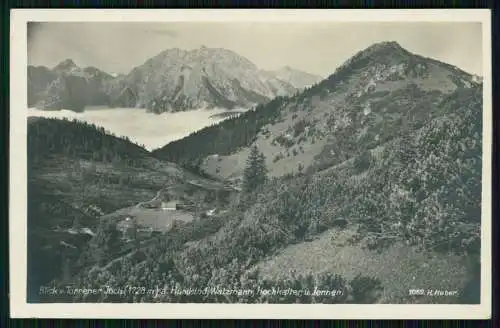 Foto AK Torrener Joch Schönau Hundstod Watzmann Hochkalter Jenner 1928 gelaufen