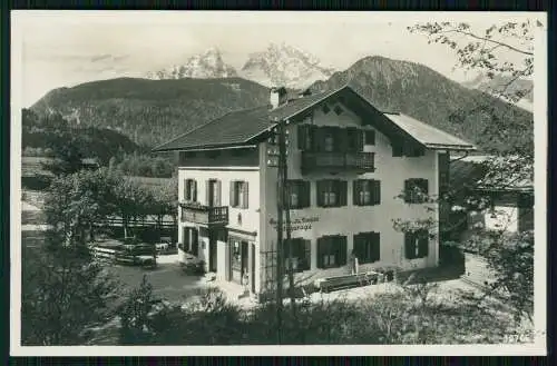 Foto AK Berchtesgaden Gasthaus zur schönen Aussicht Bes. Josef Hölzl 1934 gel.