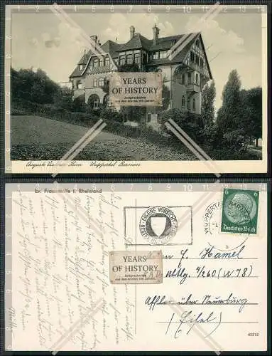 AK Barmen Wuppertal Auguste-Victoria-Heim 1939 nach RAD 4/260 W 78 Eifel gel. 