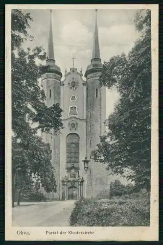 AK Oliva Gdańsk Danzig, Klosterkirche mit Stempel Kloster Siegel Oliva 1939